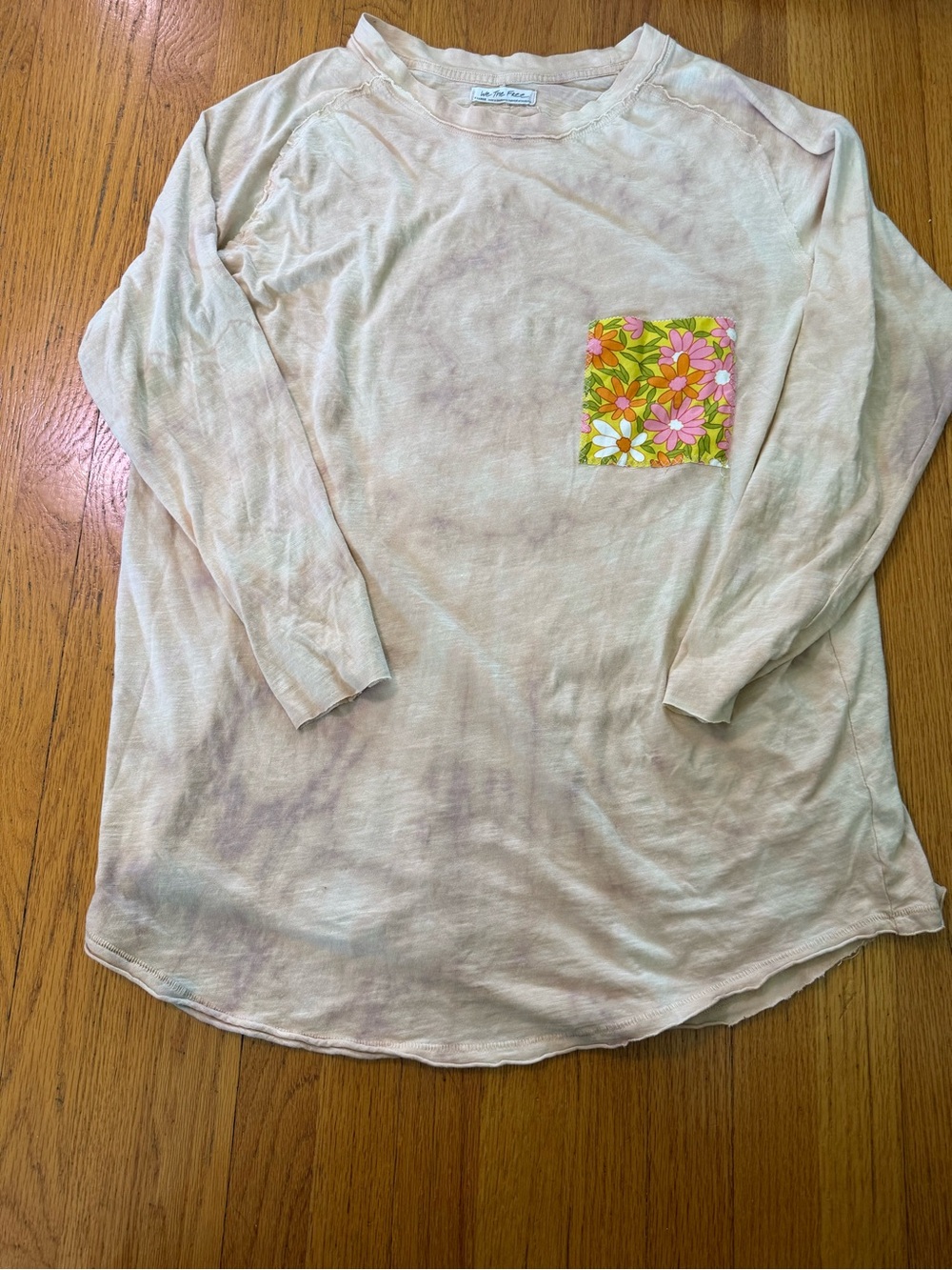 We the Free Long Sleeve Top with Floral Pocket **RARE**